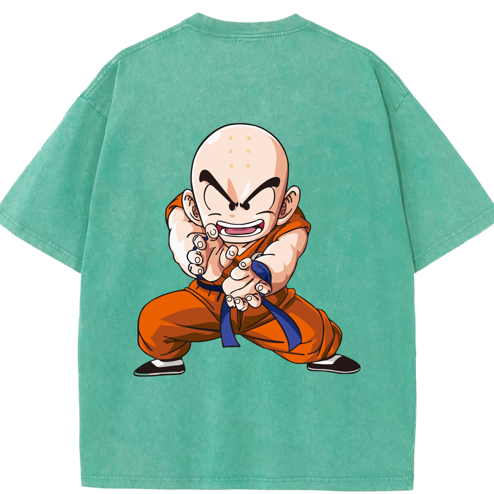 （画像用） ドラゴンボール クリリン DRAGON BALL krillin 綿100% ヴィンテージ風 半袖Tシャツ（背面プリント）